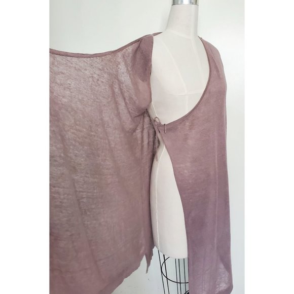 Bryn Walker Womens Lightweight 100% Linen Zen Vest Wrap Tunic Dress Top Mauve S - Picture 7 of 8